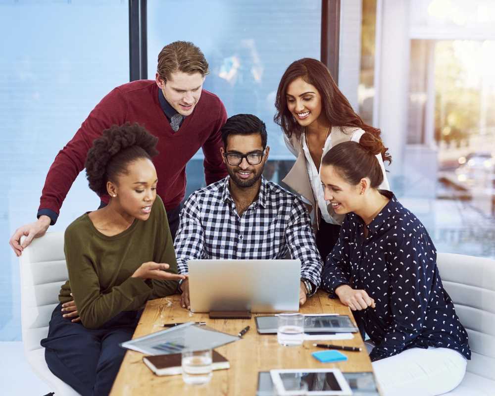 A man selecting options on a screen.